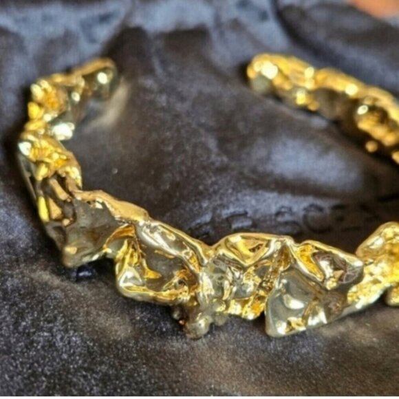 Amber Sceats Emery Cuff Bracelet – 24k Gold Plated Adjustable Made in Italy NWT - Picture 4 of 16